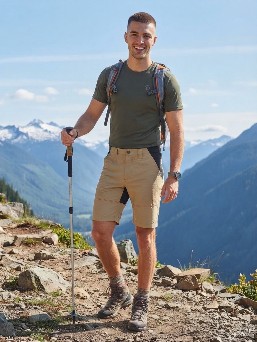 The North Face Men's Tan Hybrid Trail Shorts